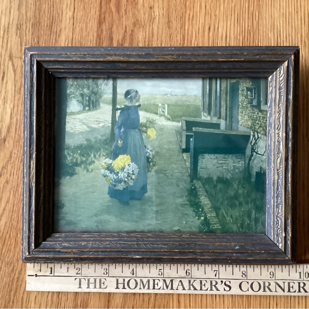 Vintage: Flower Girl in Holland Print ~ by George Hitchcock. - Picture 8 of 9